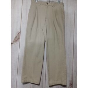 Khaki Tan Pleated Dress‎ Pants Career Casual Trousers Office Menswear